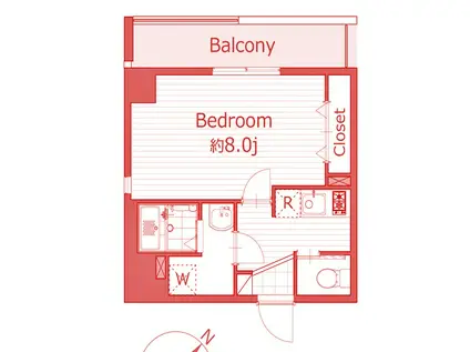 シェーナ(1K/7階)の間取り写真