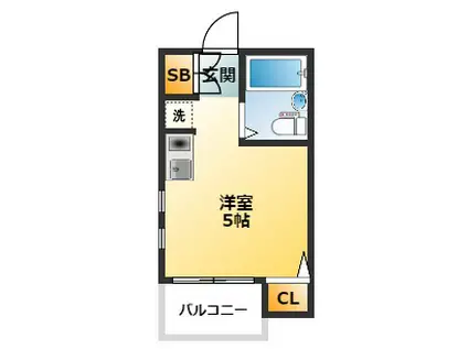 花水木ハウス(ワンルーム/3階)の間取り写真