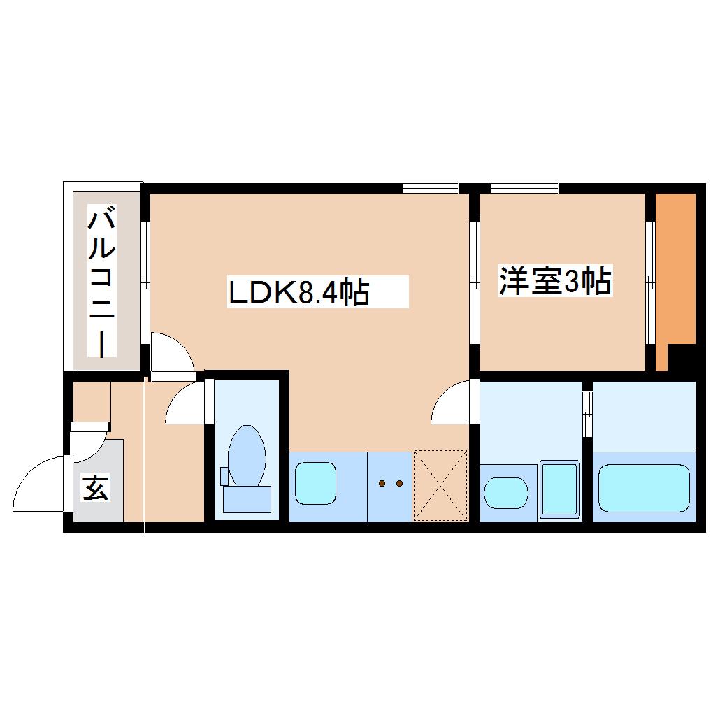 REGALEST ARBRE宮城野(1LDK/2階)の間取り写真