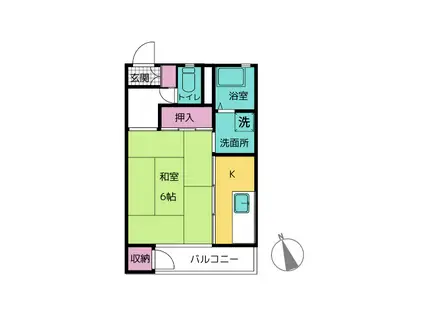 レジデンス村上(1K/2階)の間取り写真