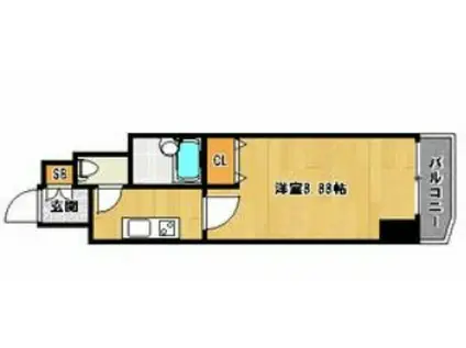 TOTSU RESIDENCE HAKATA イースト(1K/6階)の間取り写真