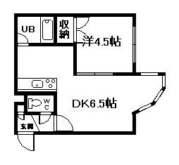 スイング(1DK/1階)の間取り写真