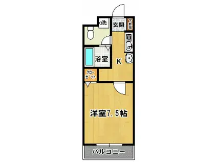 ステータスヒル花畑(1K/4階)の間取り写真