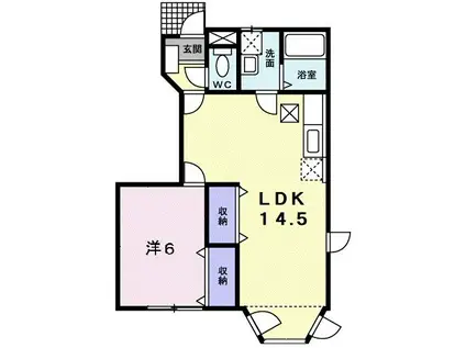 ひまわり(1LDK/1階)の間取り写真