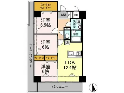 TEC RESIDENCE(3LDK/7階)の間取り写真
