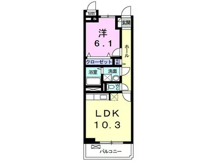 アルバII(1LDK/1階)の間取り写真