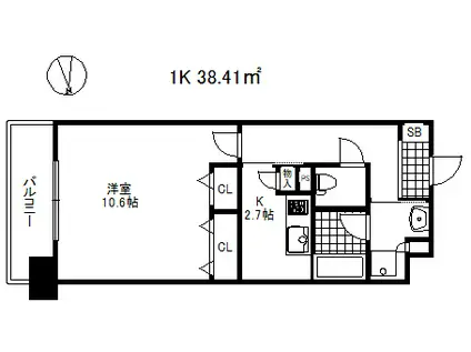 カイセイ新神戸(1K/5階)の間取り写真