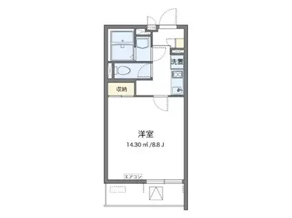 クレイノグラシアス ツー(1K/3階)の間取り写真