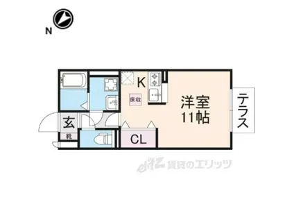 エスト・カーサ(1K/1階)の間取り写真