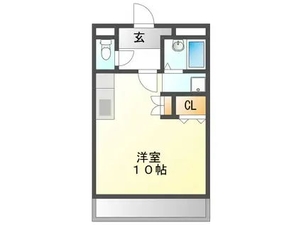 ヴォールYS(ワンルーム/2階)の間取り写真