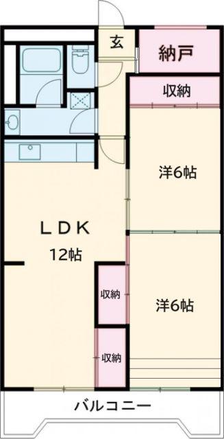 第二大嶽ビル(2LDK/8階)の間取り写真
