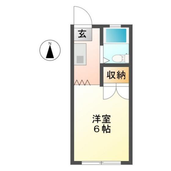 ハイツ松(1K/2階)の間取り写真