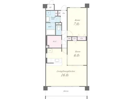 カーサグランデ(2LDK/1階)の間取り写真
