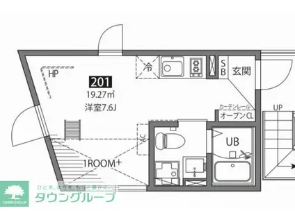 千歳烏山ヴィレッジN(ワンルーム/2階)の間取り写真