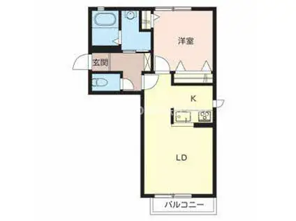 ショーエーハイツ(1LDK/1階)の間取り写真