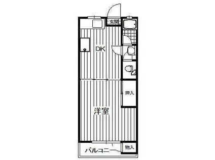三英コーポ(1DK/1階)の間取り写真