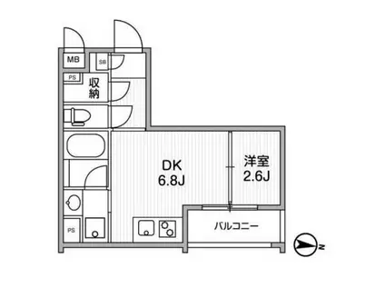 GRANDUO荻窪(1DK/2階)の間取り写真