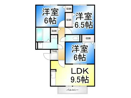 ハイツ・サンライズ(3DK/2階)の間取り写真