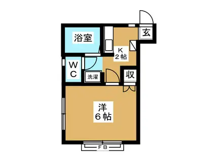 エステート落合(1K/1階)の間取り写真