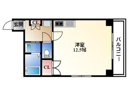 アロンノ-ブルII(ワンルーム/3階)の間取り写真