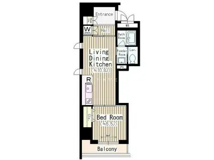 エス・スペース(1LDK/6階)の間取り写真