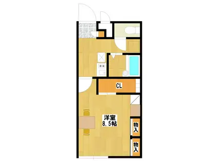 すずらんひたち野(1K/1階)の間取り写真