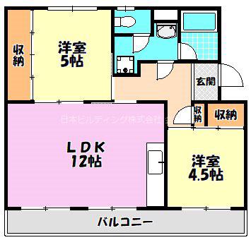 ヴィラナリー千代田 10号棟(2LDK/5階)の間取り写真