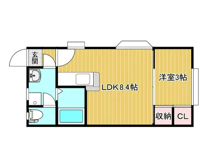 クレセントヨコイII(1LDK/1階)の間取り写真
