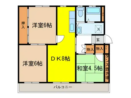 アリエッタ千(3DK/1階)の間取り写真