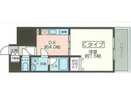 アーク西八王子レジデンス(1DK/2階)の間取り写真