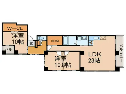 LA FORTERESSE DE FEES覚王山(2SLDK/2階)の間取り写真