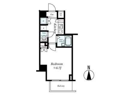パレ・ホームズ芦花公園(1K/5階)の間取り写真