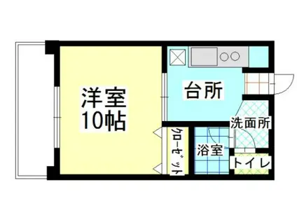 サンサイド山部(1K/3階)の間取り写真