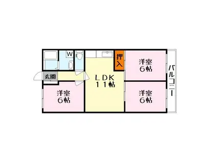 グランヴィアSJ(3LDK/3階)の間取り写真