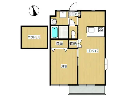 シャルムハウス栗平(1LDK/2階)の間取り写真