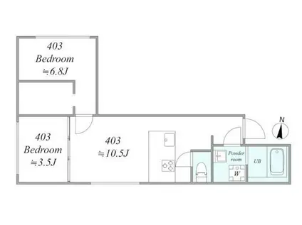 TRIAS144(2LDK/3階)の間取り写真