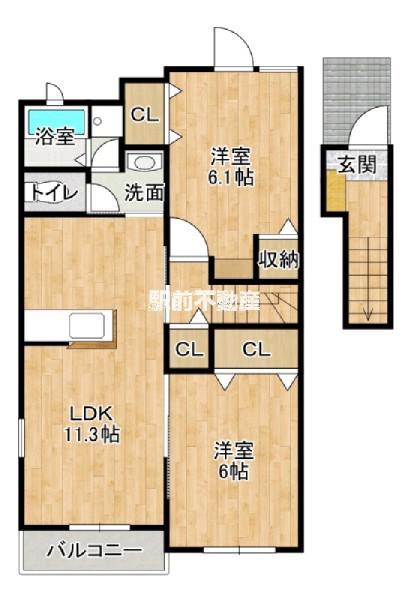 コンフォート パレス I(2LDK/2階)の間取り写真
