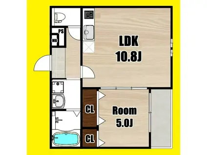 FUJIPALACE瓜生堂III番館(1LDK/1階)の間取り写真