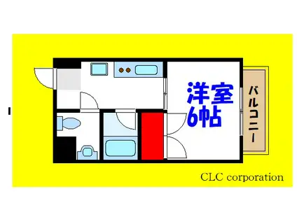 カーサデフローラII(1K/4階)の間取り写真