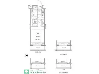 RELUXIA GRANDE川崎(1K/4階)の間取り写真