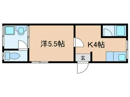 プチハウス井出(1K/1階)の間取り写真