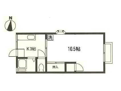 カサ・エルモーサ(1K/1階)の間取り写真