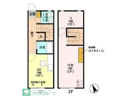 メゾンプランドール(1SDK/1階)の間取り写真