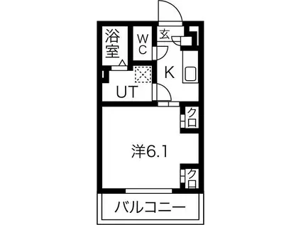 エメラルドパークレジデンス(1K/3階)の間取り写真