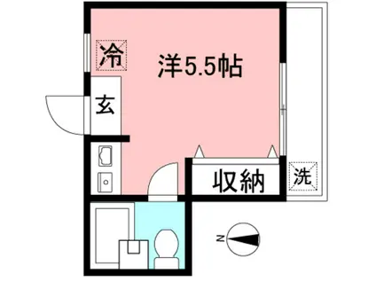 成城ベル(ワンルーム/1階)の間取り写真