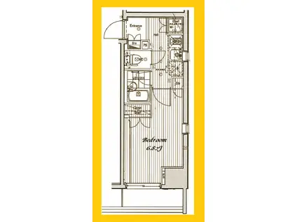 SPATIE-ELLE SHINYOKOHAMA(1K/2階)の間取り写真