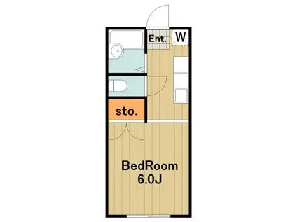 第二洗馬川荘(1K/1階)の間取り写真