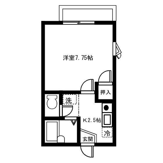 GREEN STAGE21(1K/2階)の間取り写真