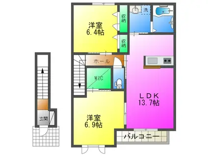 シャーメゾン西明石IA(2LDK/2階)の間取り写真