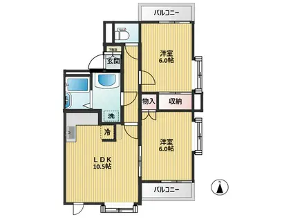 コートブリーズ(2LDK/2階)の間取り写真